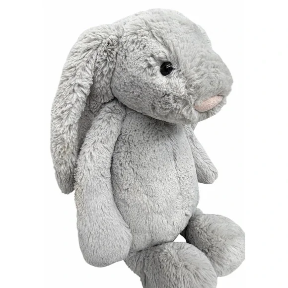 Jellycat London Gray Bashful Bunny Rabbit Medium 12" Floppy Ears Plush Lovey - Picture 6 of 15